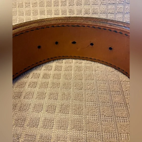 TEX SHOEMAKER & SONS Heavy Duty Black Leather Belt sz 32 (36” long, 2” wide) - Picture 8 of 12